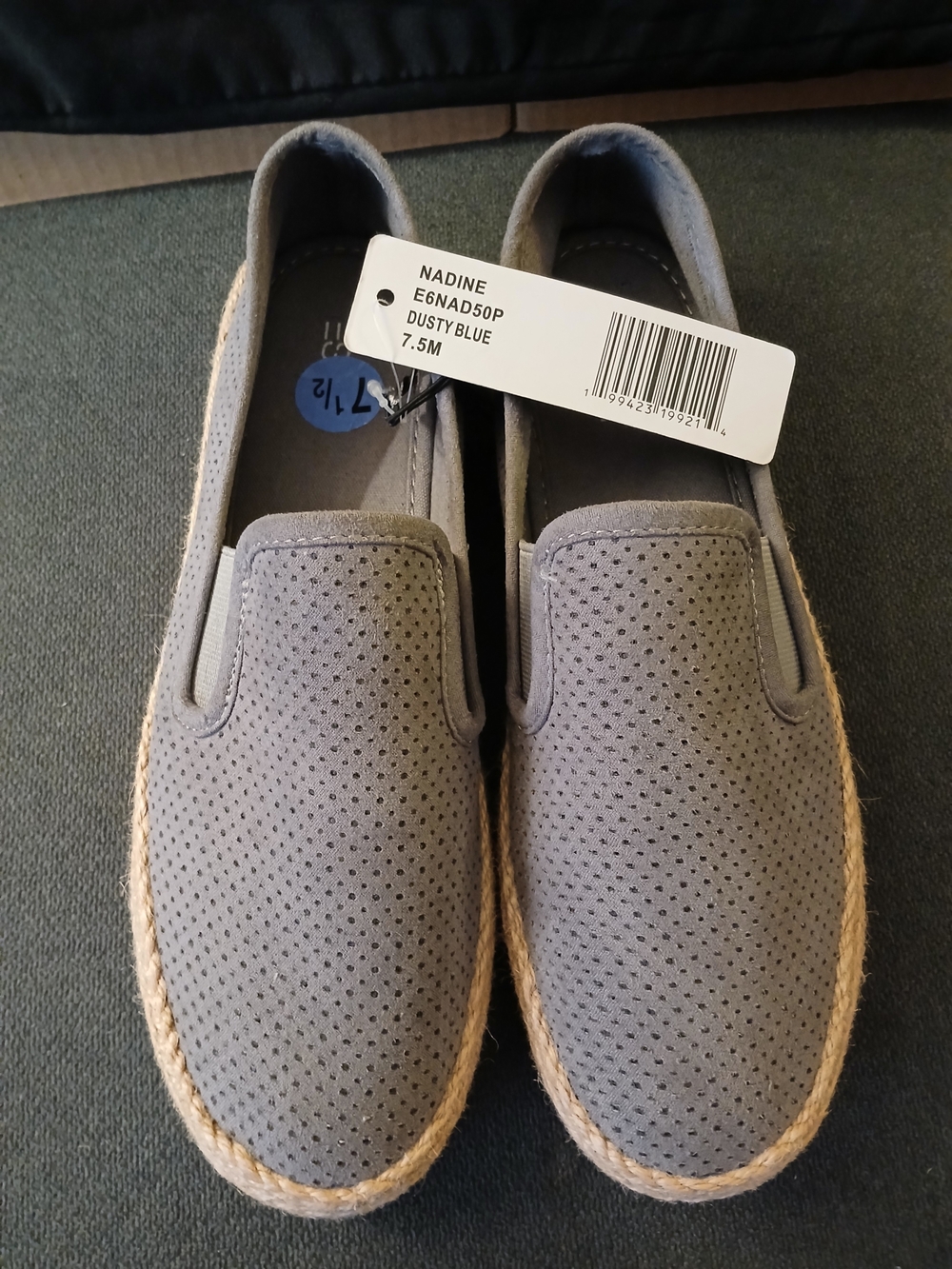 Dusty Blue Slip-On Espadrille Loafers